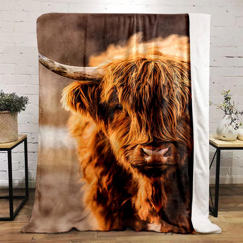 Highland Cow Rustic Blanket for All Seasons Blanket Lunch Break Throw Gift