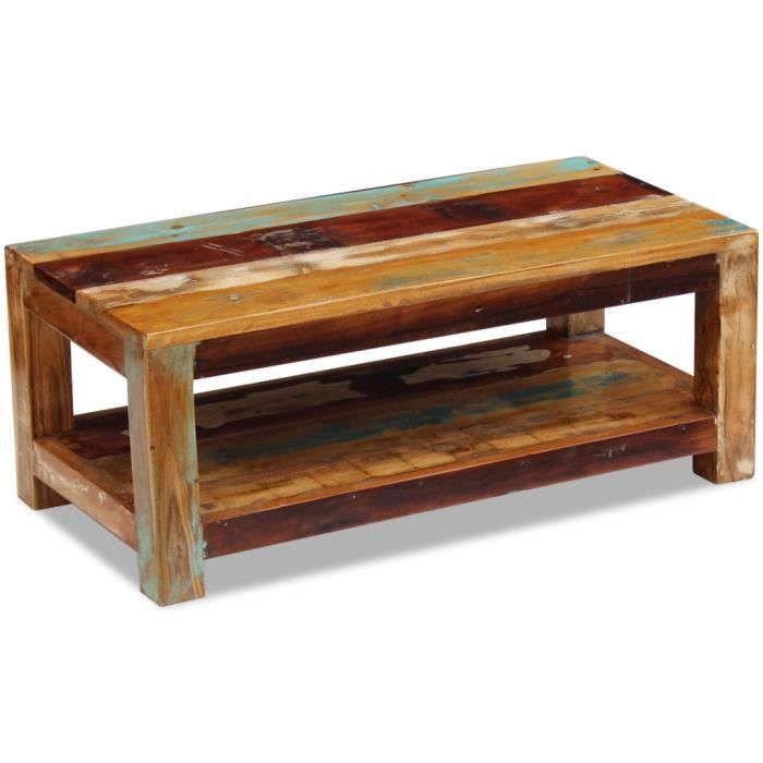VidaXL Table basse Bois de récupération massif 90 x 45 x 35 cm