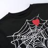 Gothic Halloween Cobweb Print Black T Shirt O Neck Long Sleeve Sexy Cropped Tops Punk Loose Autumn T-shirt