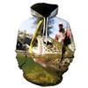 2025 Europe and the United States cross-border new products music note 3d digital printing loose casual hoodie sweater jacket