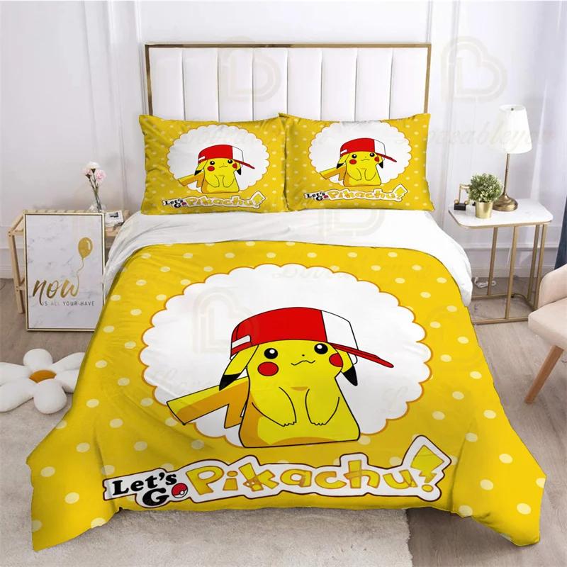 Mewtwo Bedding Set 3pcs EU AU US King Kids Duvet Cover Quilt Pillowcase Double Size Bedroom Bed Linen Decoration