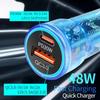 48W Car Charger Dual USB QC3.0 Fast Charging for IPhone Samsung Xiaomi PD Charging Adapter with Digital Display Car Accessories