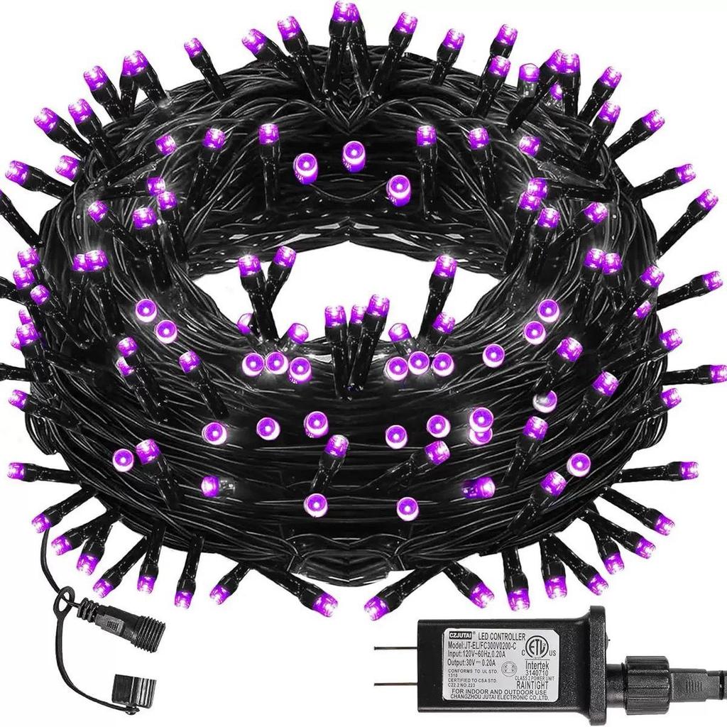 Low-Voltage Dark Green Wire Twinkling Star Fairy Lights - Outdoor Christmas LED String Lights for Courtyard Decoration.