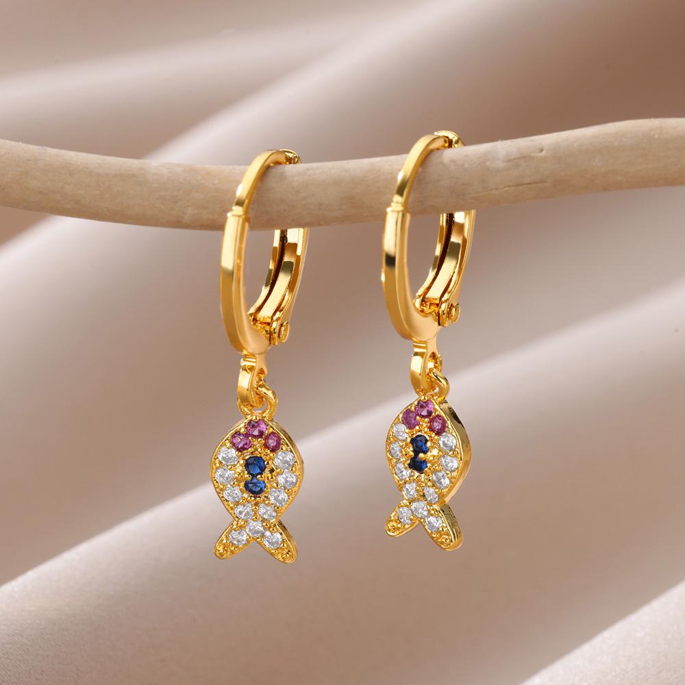Luxus Zirkon Böser Blick Creolen für Damen Rostfreier Stahl Türkisches Teufelsauge Ohrhänger Ästhetischer Schmuck Geschenk aretes