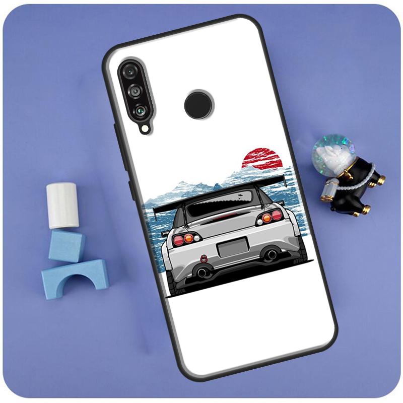 Sports Car JDM Drift Case For Huawei P30 P20 P40 Lite Nova 11 Pro 3i 8i 11i 9 10 SE 5T Y60 Y61 Y70 Y90 Y91 Cover