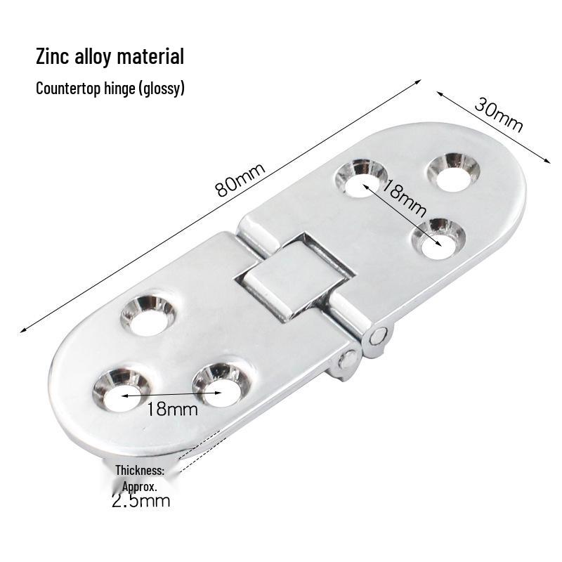 Semicircular Stainless Steel Concealed Folding Door Hinge, Alloy 180° Round Table Top Hinge