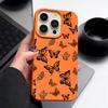 Černý pouzdro na telefon s potiskem motýlů, odolné proti nárazům, pro iPhone 16 16E 15 Pro 14 Pro Max 13 12 11, TPU měkký matný zadní kryt proti pádu