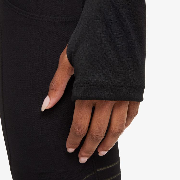 Nike Mesh Splicing Quick-Dry Breathable Sports Long Sleeve T-Shirt Women Tops Black DJ0954-010