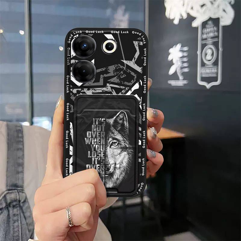 Durable Silicone Phone Case For Tecno Camon20 Pro 5G/CK8n Waterproof Cute Card sleeve Anti-dust protective Anti-knock