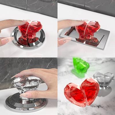Toilet Press Button Kawaii Handle Heart Shaped Toilet Press For Bathroom Water Tank Buttons Bath Room Decor Accessories