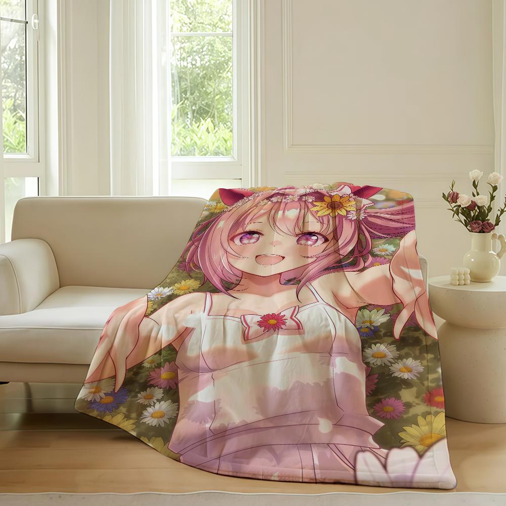 Anime Umamusume Pretty Derby Blanket For Sofa Office Bed Plane Travel Sleep Read Relax Camping Soft And Warm