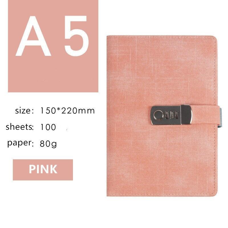 Password Notebook Creative Students Leather Password Travel Retro Loose-leaf Notebook Password A5 Notebook