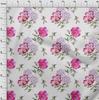 oneOone Cotton Flex Fuschia Pink Fabric Flower & Leaves Watercolor Sewing Material Print Fabric By The Yard 40 Inch