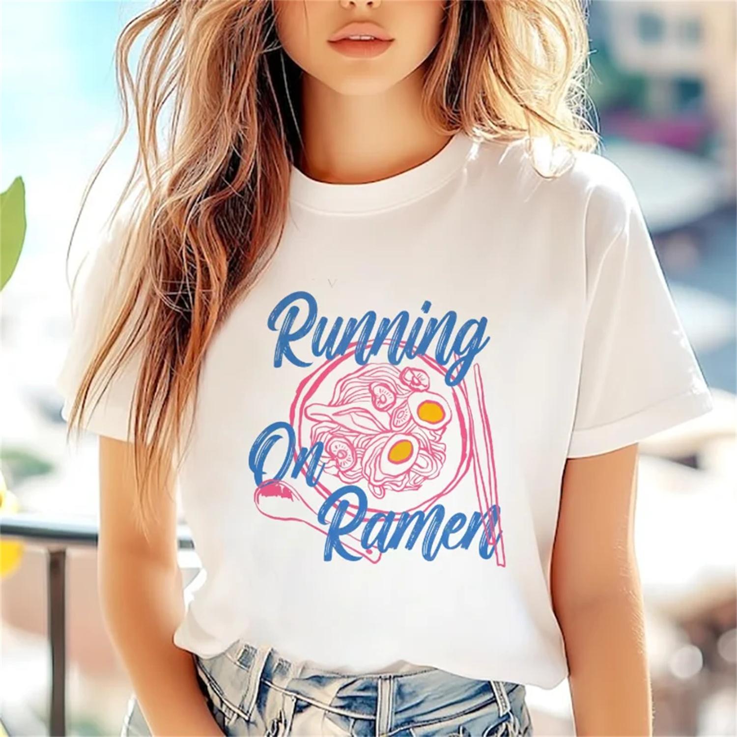 

Cute Printed Cartoon Women s Fun Pattern Top Clothing Beautiful T-Shirt Women s Casual Basic Style Trendy Round Neck T-Shirt XXXXXL білий