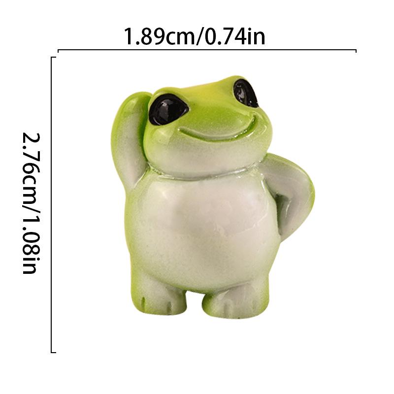  Ornement de grenouille en résine créative: Décor de paysage mignon pour bureau ou voiture