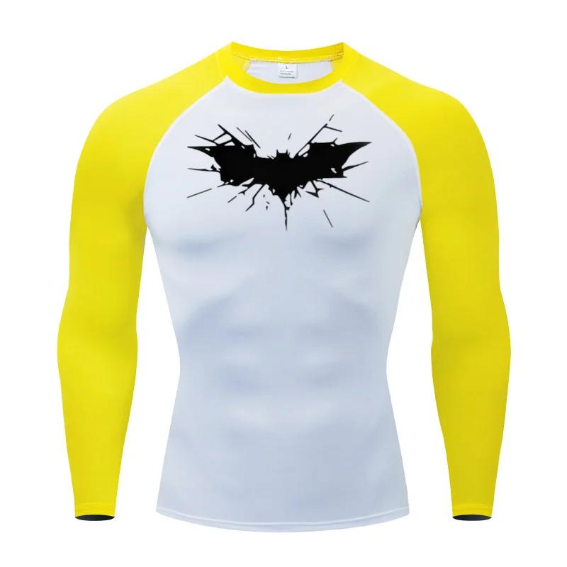 Men's Print Long Sleeve Compression Shirts Gym Workout Rash Guard Athletic Fitness Running Baselayer Undershirts Tops Sportswear
