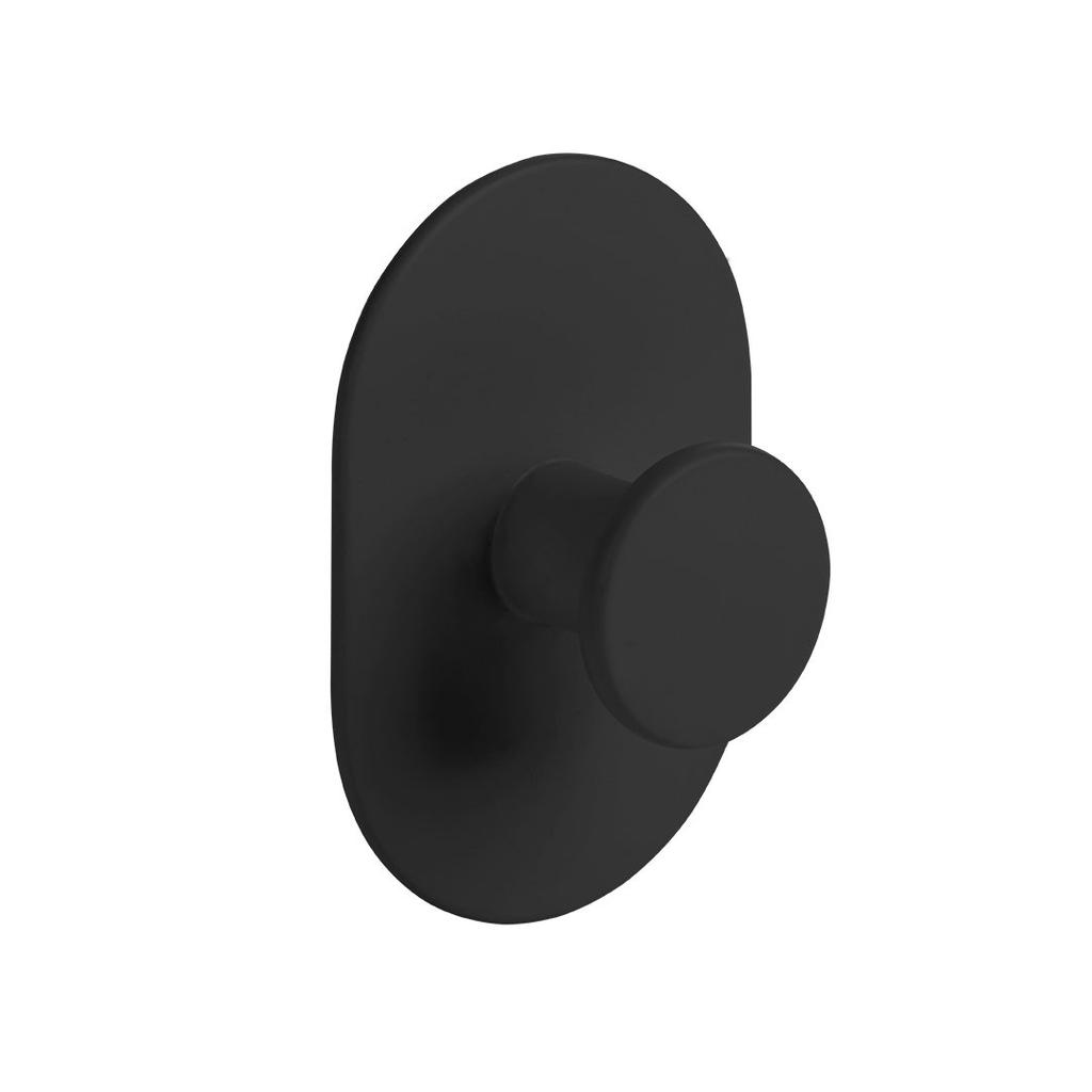Bathroom HOOK TOWEL HOLDER Single Wall Self-adhesive Black