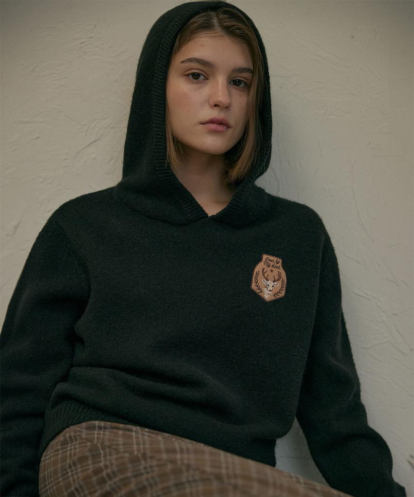Dieomaidieo Wappen Knit Hoodie (Black)