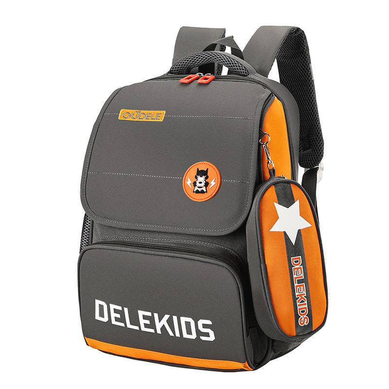 Spine-Protecting Oxford Cloth Backpack,School Bag for Elementary Boys Girls,Durable Kids Bookbag with Ergonomic Back Support