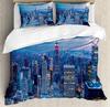 New York Bedding Set Comforter Duvet Cover Pillow Shams NYC That Never Sleeps Reflections On Manhat Bedding Cover Double Bed Set
