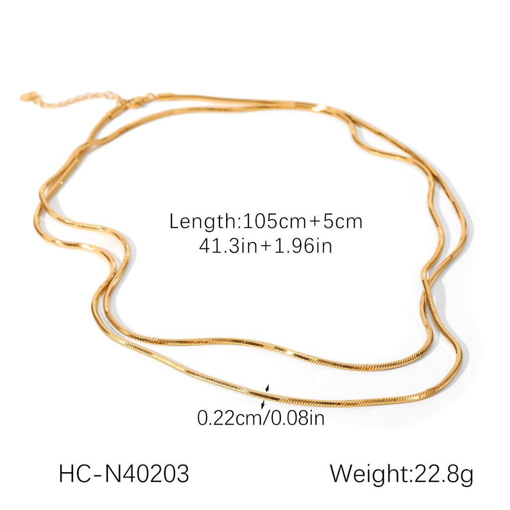 Light Luxury 18K Gold Plated Multi-Layer Stainless Steel Necklace, High-End Titanium Steel Jewelry, Non-Fading Neck Chain