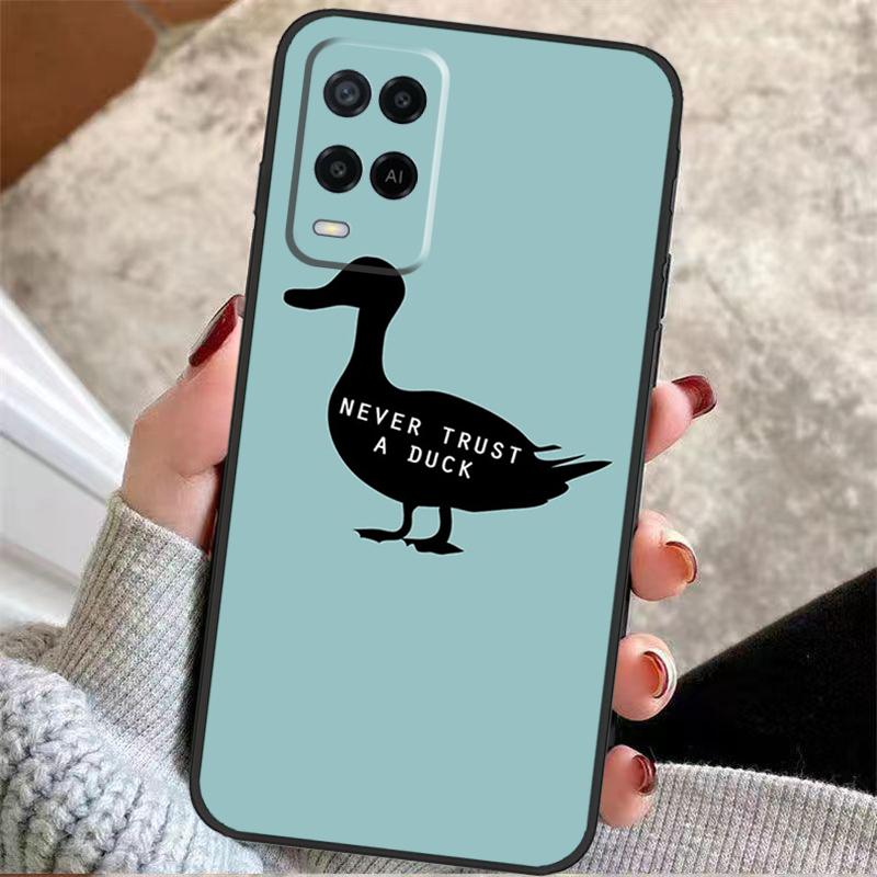 Cute Cartoon Duck Case For Oppo A38 A74 A94 A54 A18 A58 A78 A98 A80 A60 A40 A96 A76 A16 A15 A17 A57 A77 A5 Pro