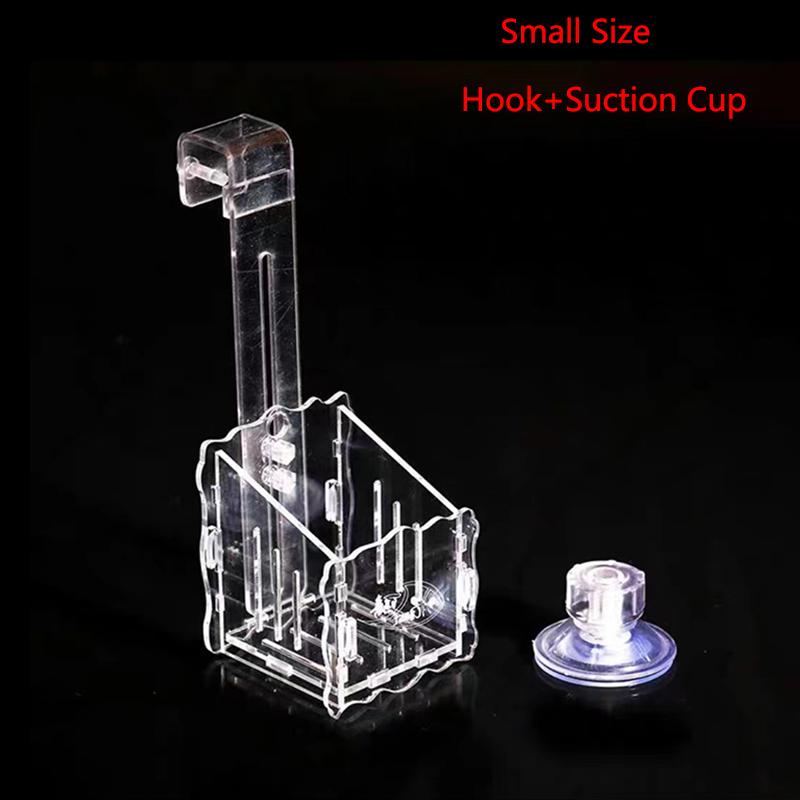 Hängendes Aquarium Kristall Acryl Topf Polka Aquarium Dekoration Wasserpflanzung Zylinder Tasse Futterzubehör mit Saugnapf