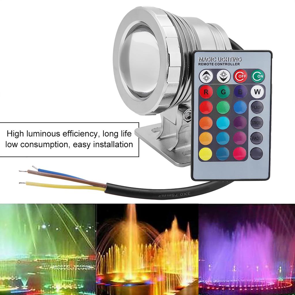 RGB LED Underwater Light Waterproof Multi Color for Outdoor Garden Spotlight Landscape Fountain