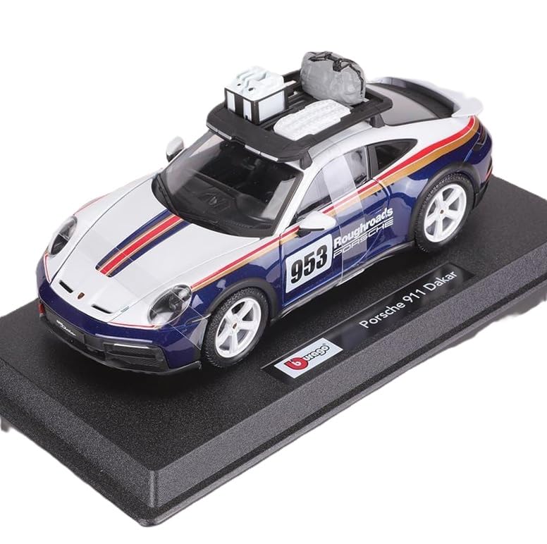 Bburago Porsche Diecast Car 1/24 Scale 911 (992) Dakar Rally #953 Roughroads Rallye Design [Parallel Import]