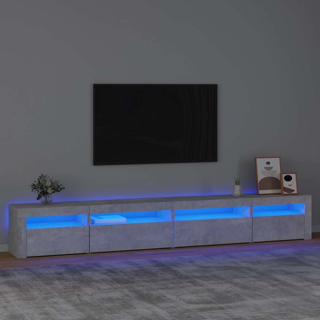 Vidaxl Szafka Pod Tv Z Oświetleniem Led, Szarość Betonu, 270X35X40 Cm