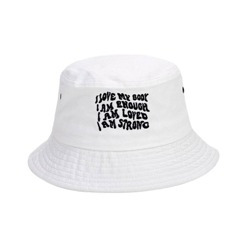 Embroidery Bucket Hat for Adult Outdoor Breathable Summer Spring Fisherman Hat