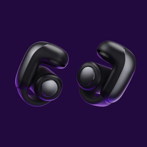 Bose Ultra Open Earbuds, komplett kabellose, offene Ohrhörer, Spatial Audio, Bluetooth-Verbindung mit Mikrofon, bis zu 7,5 Stunden Wiedergabe, spritzwassergeschützt, schwarz