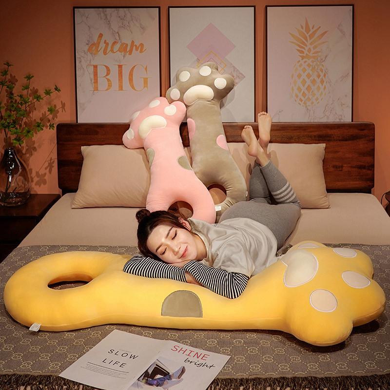 Cute Cat Claw Long Strip Pillow Giant Cat Pillow Girl Sleeping On Bed Children Plush Toys Sleeping Pillow