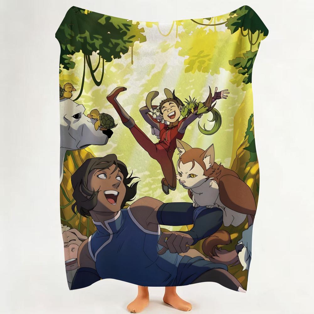 Comic T The L Legend O Of K Korra Throw Flannel Throw Blanket Suitable for Sofa Living Room Bedroom
