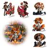 Celebration Accessories Day of The Dead Window Clings Halloween Double-Sided Skull Sticker Decals Colorful Flower Skeleton Static for Mexican House