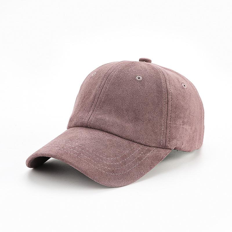 Unisex Suede Soft Top Baseball Cap – Versatile Solid Color Duckbill with Sunshade Curved Brim