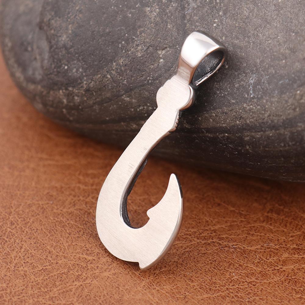 Trendy Charms Maui Magic Fish Hook Pendant Chain High Quality Stainless Steel Viking Fish Hook Men's Necklaces Jewelry
