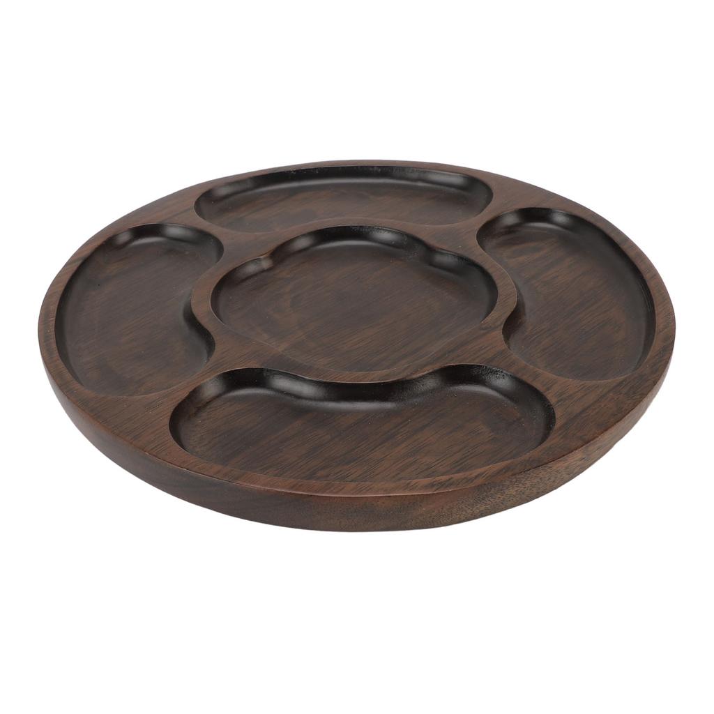 Wooden Tray Divided Serving Tray for Appetizers Snacks Veggie Platter Decorative Sectional Platter for Party Buffet B