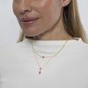 Collier - LUXENTER - Ontary - Argent sterling 925 - Zircone rose - Finition or jaune 18 carats