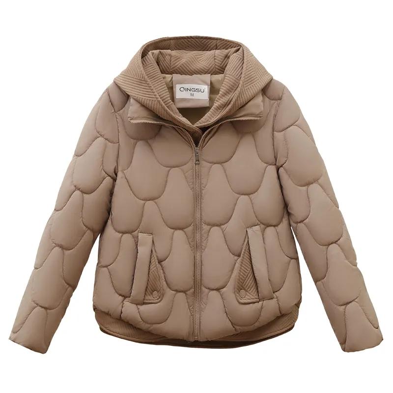 Women's Winter Knitted Hooded Comfortable Warm Clothes Short Causal Thickened Bread Clothing