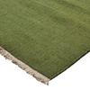 Living Room Rug In Jute Cotton with Dark Green Fringes 120x170