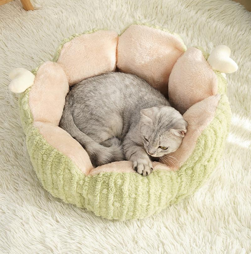 Cactus Cat Bed Soft Pet Bed Warm Dog Bed Thermal Insulation Four Seasons Pet House Plush Pet Nest Cactus Shape Pet Mat Machine Washable