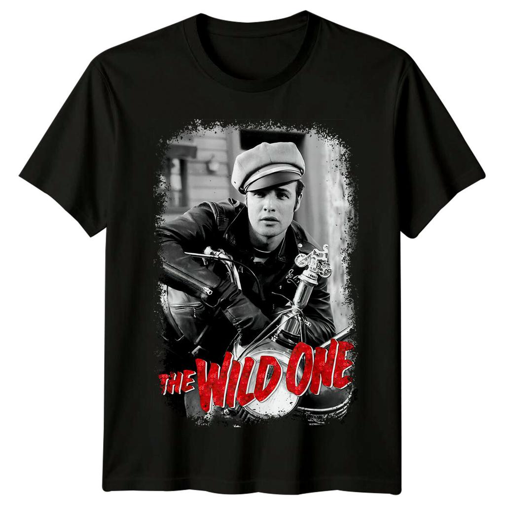 The Wild One (1953) Movie Poster Inspired 100% Cotton T-shirt Mens Tees Top Retro Tee Unisex