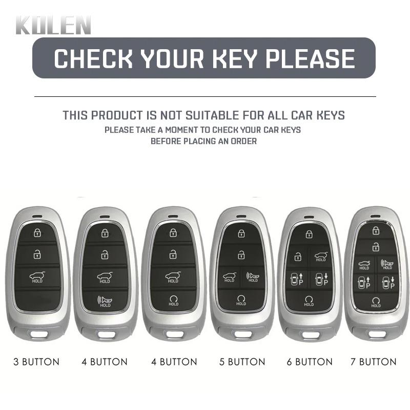 Abs Carbon Fiber Car Key Case Cover For Hyundai Sonata Sel Ev 6 8 Ioniq 5 Nexo Tucson Sonata Grandeur Sonata Limited