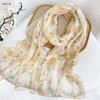 New Spring hot-selling floral printing milk crepe towel women's versatile fashion milk crepe sunscreen dance silk scarf beach towel