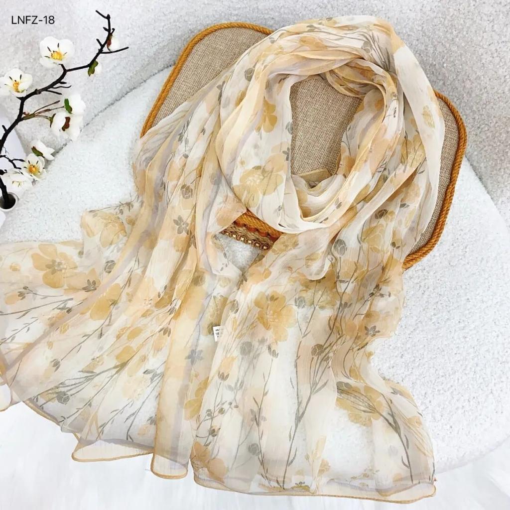 New Spring hot-selling floral printing milk crepe towel women's versatile fashion milk crepe sunscreen dance silk scarf beach towel