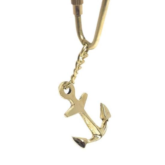 Vintage Brass Anchor Keychain Handmade Nautical Maritime Key Ring Collectible Gift Accessory