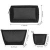 Black Mesh Toiletry Bags for Women Travel Makeup Bag Small Large Case Organizer Cosmetic Cases Toiletries Storage Handbag Pouch