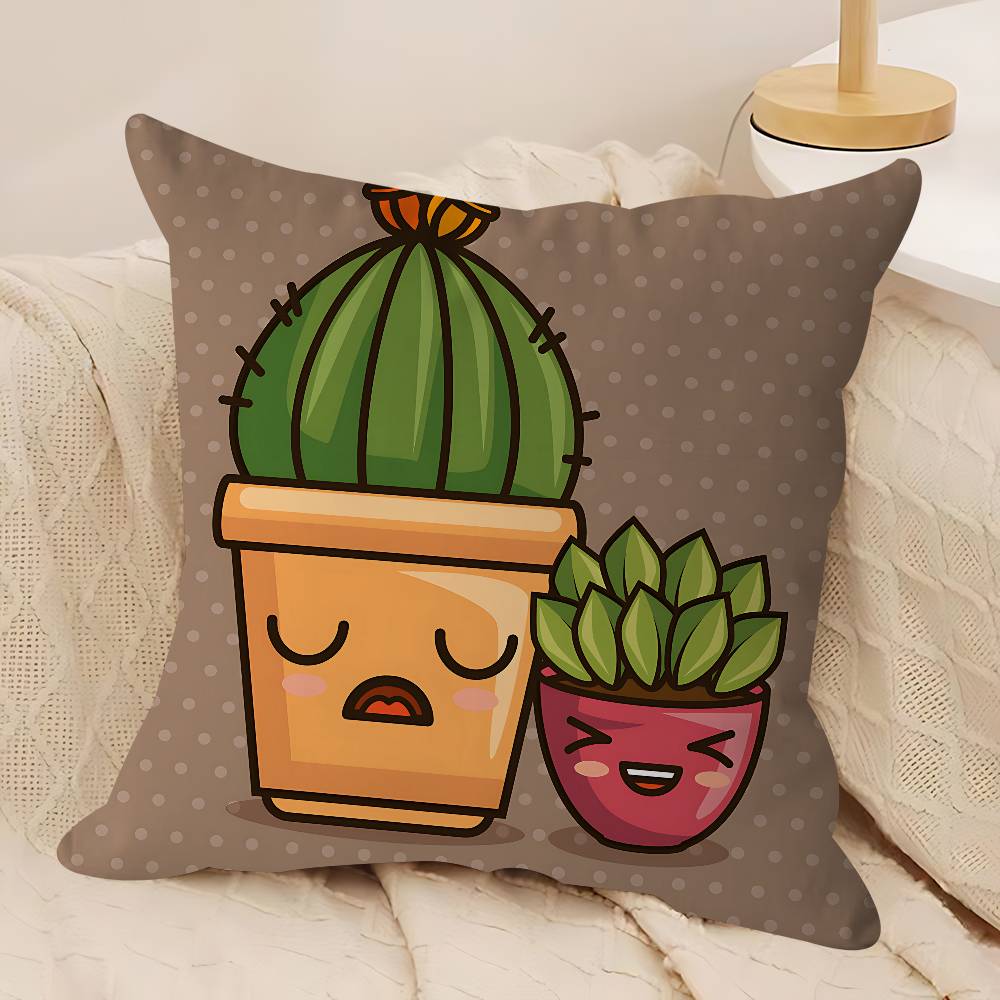Niedliche Cartoon Sukkulenten Kissen Geschenke Heim Büro Einrichtung Schlafzimmer Sofa Auto Kissenbezug Hülle 45x45cm