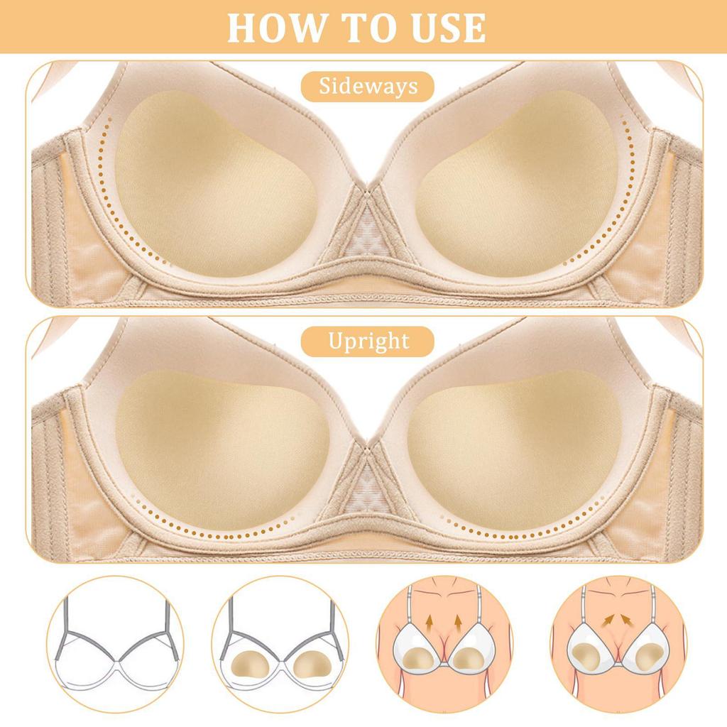 Self-Adhesive Thick Anti-Slip Heart-Shaped Breast Pads for Sports and Swimwear